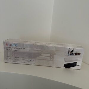 Sezanrpt 16 Inch Acrylic Wall Shelf - White and Black